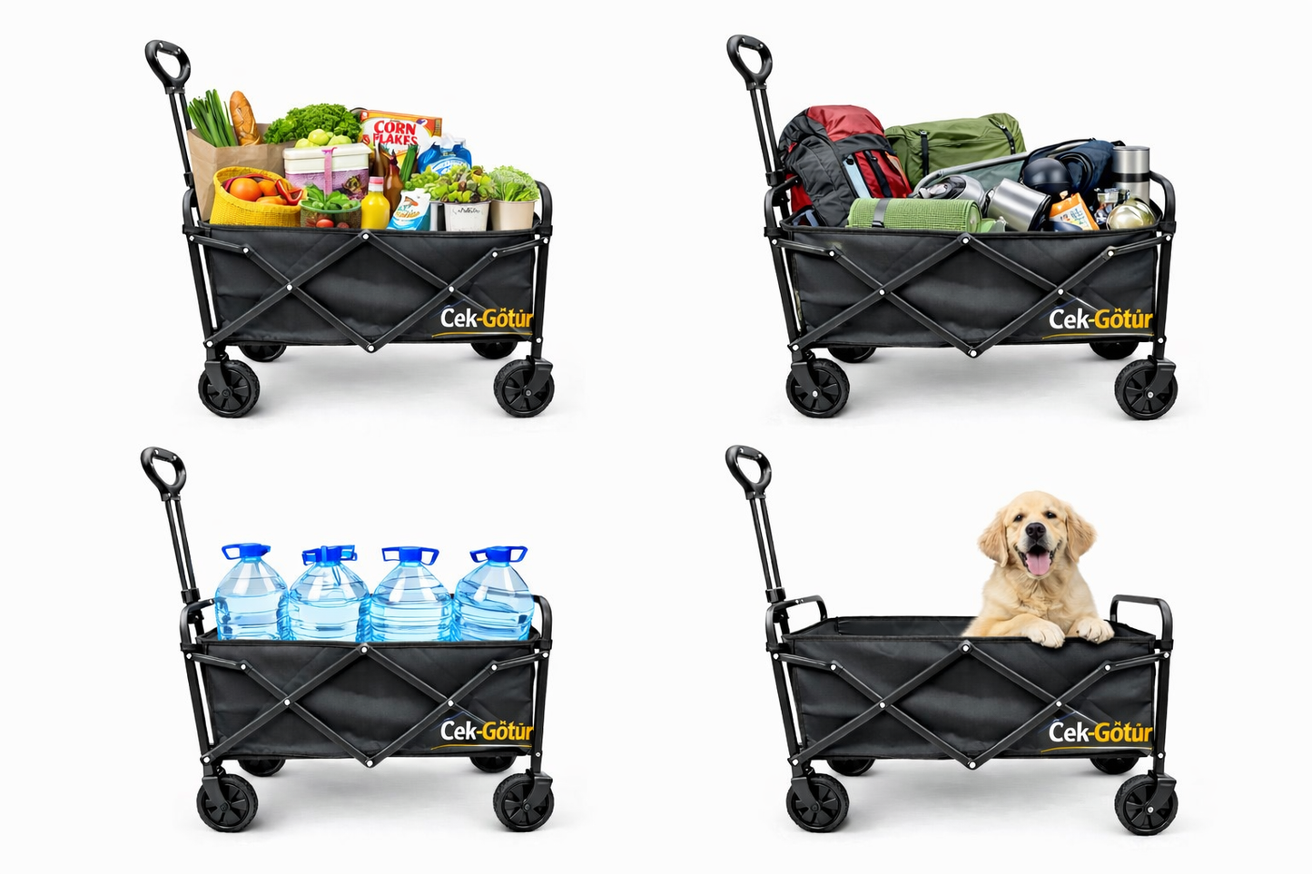 Çek-Götür Pro | Katlanabilir Çok Amaçlı Taşıma Arabası